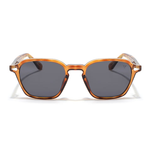 Wayfarer Polarized Sunglasses for Men & Women (Black Lens | Brown Frame - PMG7973)