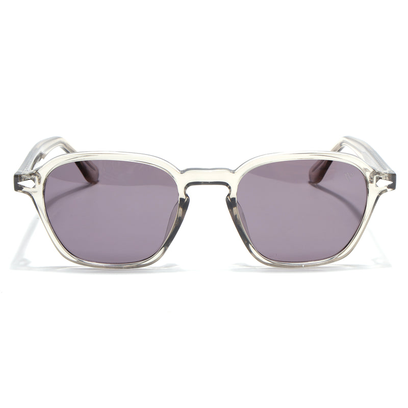 Wayfarer Polarized Sunglasses for Men & Women (Brown Lens | Light Grey Frame - PMG7974)