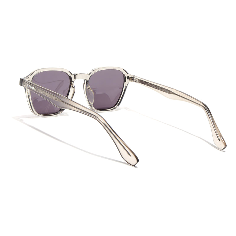 Wayfarer Polarized Sunglasses for Men & Women (Brown Lens | Light Grey Frame - PMG7974)
