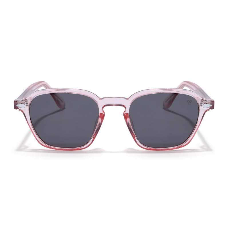 Wayfarer Polarized Sunglasses for Men & Women (Black Lens | Pink Frame - PMG7975)