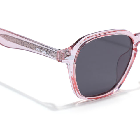 Wayfarer Polarized Sunglasses for Men & Women (Black Lens | Pink Frame - PMG7975)