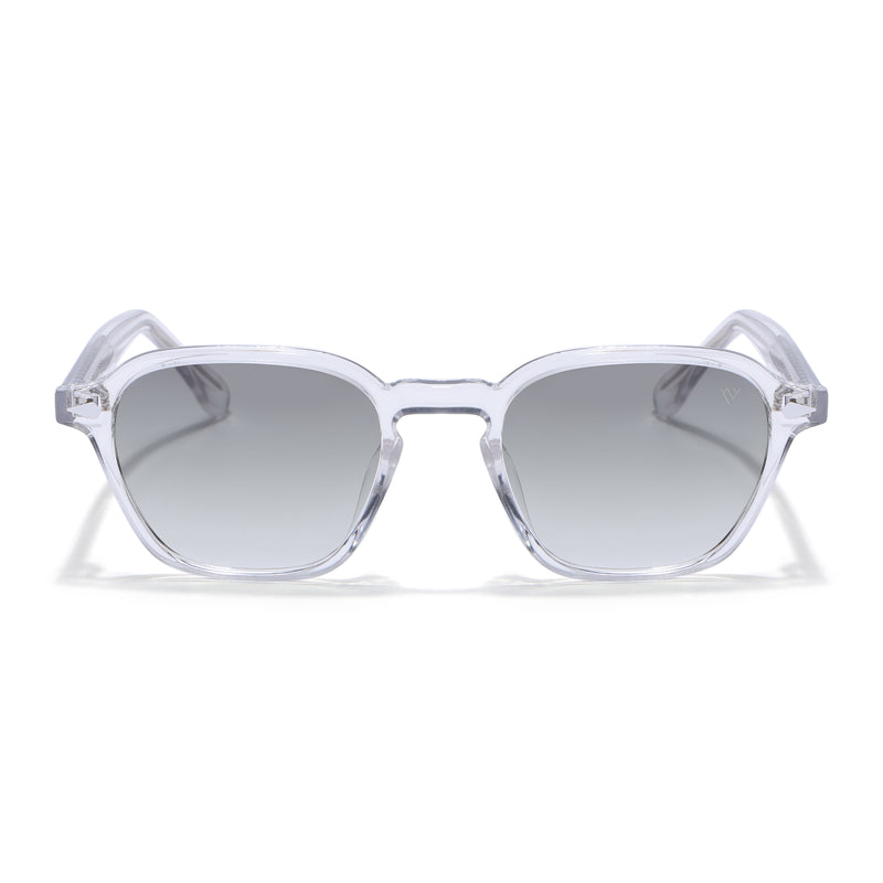 Wayfarer Polarized Sunglasses for Men & Women (Olive Lens | Transparent Frame - PMG7976)