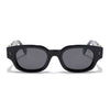 Shyen |Black Rectangle Polarized Sunglasses | Black Lens - PMG7849
