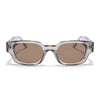 Shyen | Grey Rectangle Polarized Sunglasses | Brown Lens - PMG7852