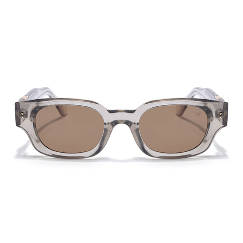 Shyen | Grey Rectangle Polarized Sunglasses | Brown Lens - PMG7852
