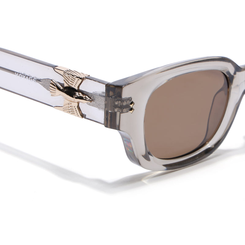 Shyen | Grey Rectangle Polarized Sunglasses | Brown Lens - PMG7852