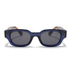 Shyen | Blue Rectangle Polarized Sunglasses | Black Lens - PMG7853
