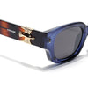 Shyen | Blue Rectangle Polarized Sunglasses | Black Lens - PMG7853