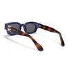 Shyen | Blue Rectangle Polarized Sunglasses | Black Lens - PMG7853