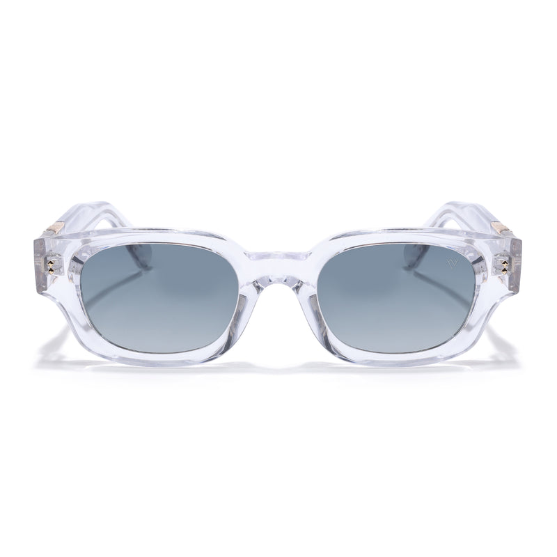 Shyen | Transparent Rectangle Polarized Sunglasses | Green Lens - PMG7854