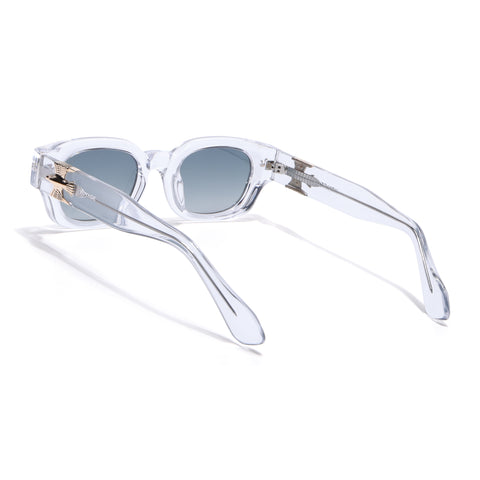 Shyen | Transparent Rectangle Polarized Sunglasses | Green Lens - PMG7854