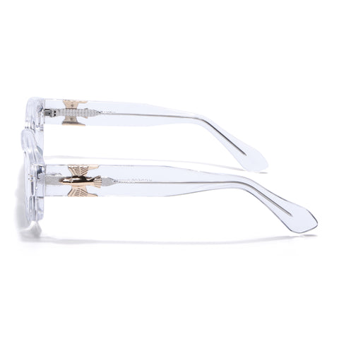 Shyen | Transparent Rectangle Polarized Sunglasses | Green Lens - PMG7854