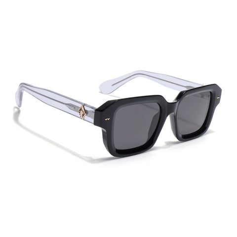 Square Polarized Sunglasses for Men & Women (Black Lens | Black Frame - PMG7965)
