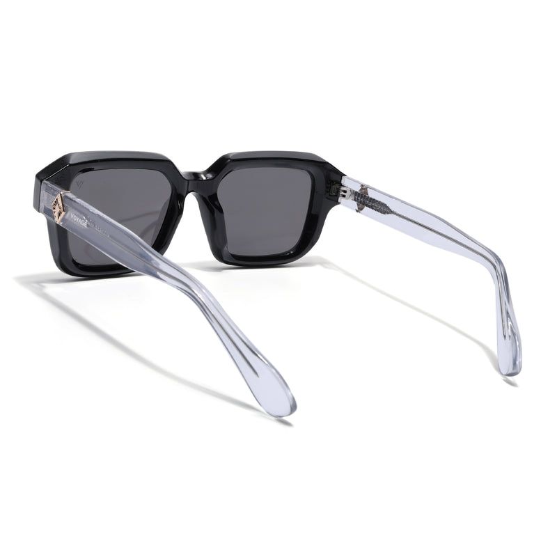 Square Polarized Sunglasses for Men & Women (Black Lens | Black Frame - PMG7965)