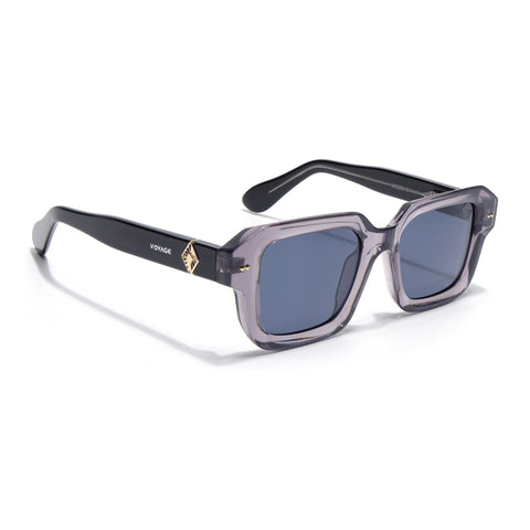 Square Polarized Sunglasses for Men & Women (Grey Lens | Grey Frame - PMG7966)