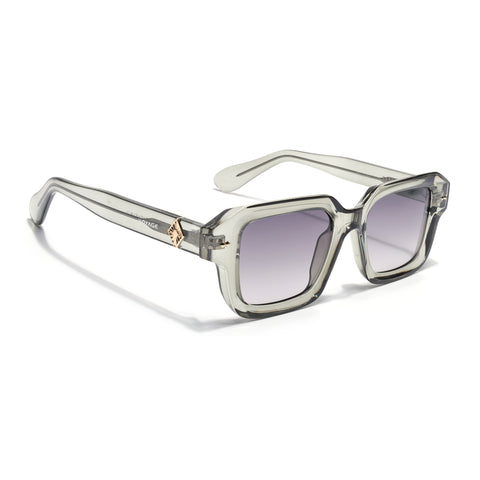Square Polarized Sunglasses for Men & Women (Black Lens | Green Frame - PMG7969)