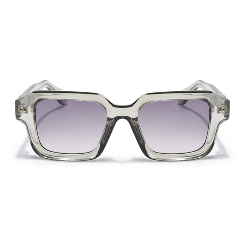 Square Polarized Sunglasses for Men & Women (Black Lens | Green Frame - PMG7969)