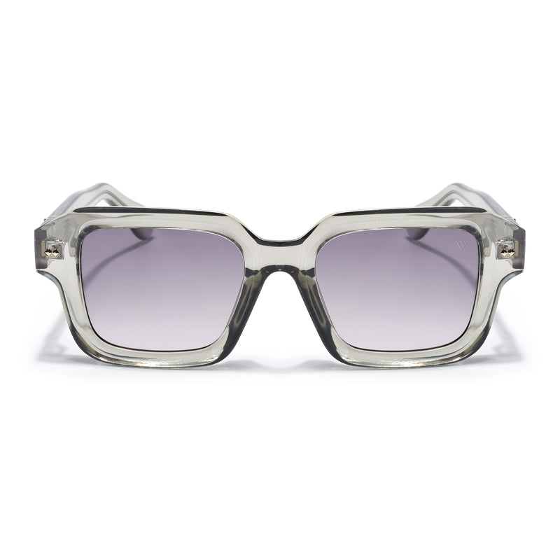 Square Polarized Sunglasses for Men & Women (Black Lens | Green Frame - PMG7969)