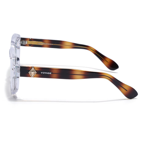 Square Polarized Sunglasses for Men & Women (Olive Lens | Transparent Frame - PMG7970)