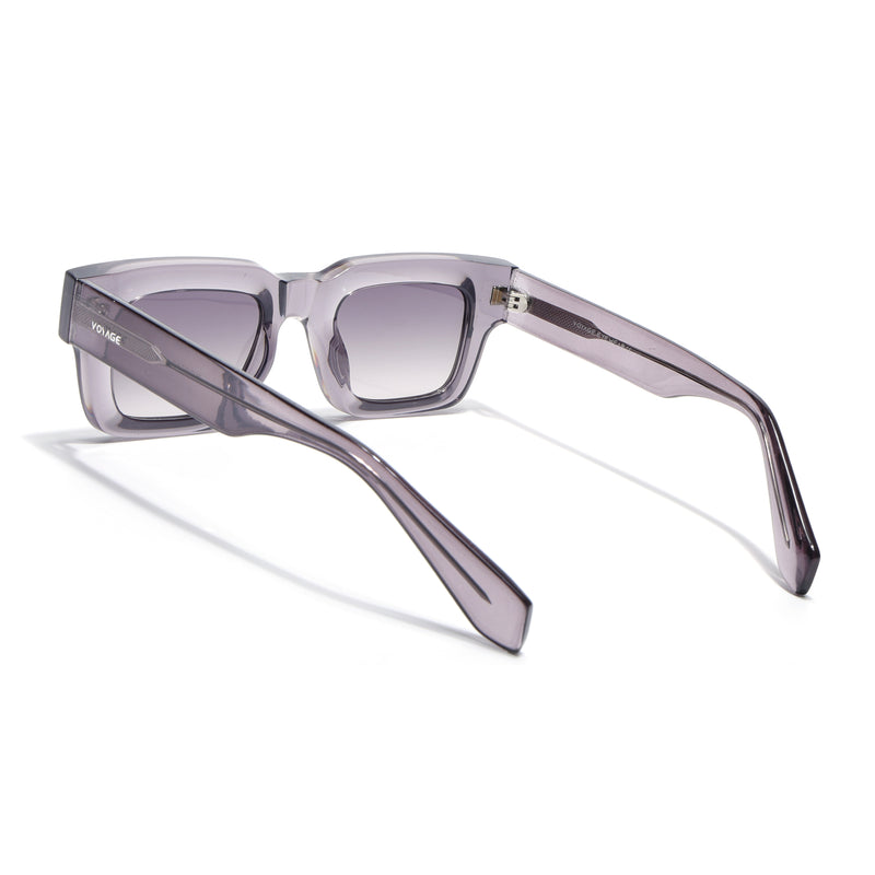 Rectangle Polarized Sunglasses for Men & Women (Grey Lens | Grey Frame - PMG7954)
