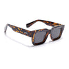 Rectangle Polarized Sunglasses for Men & Women (Black Lens | Demi Brown Frame - PMG7955)