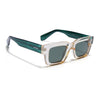 Rectangle Polarized Sunglasses for Men & Women (Green Lens | Light Brown Frame - PMG7957)