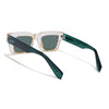 Rectangle Polarized Sunglasses for Men & Women (Green Lens | Light Brown Frame - PMG7957)