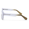 Rectangle Polarized Sunglasses for Men & Women (Olive Lens | Transparent Frame - PMG7958)