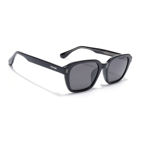 Wayfarer Polarized Sunglasses for Men & Women (Black Lens | Black Frame - PMG7902)