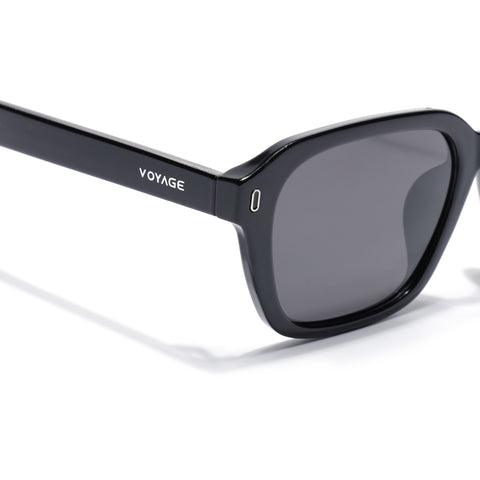 Wayfarer Polarized Sunglasses for Men & Women (Black Lens | Black Frame - PMG7902)