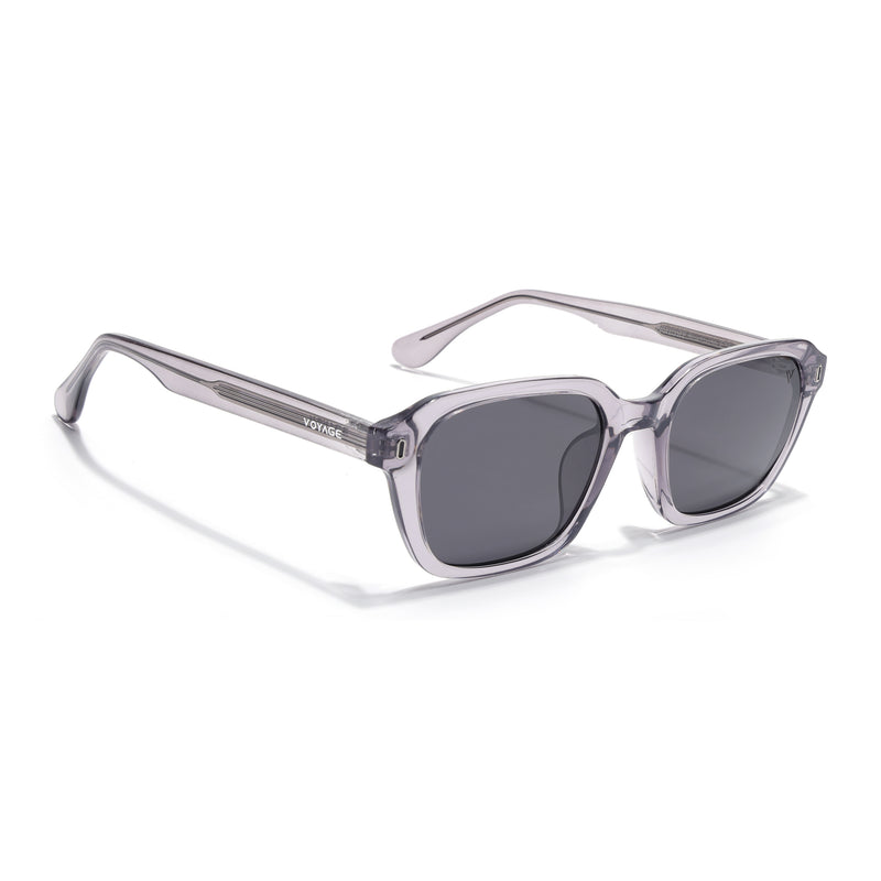 Wayfarer Polarized Sunglasses for Men & Women (Black Lens | Dark Grey Frame - PMG7903)
