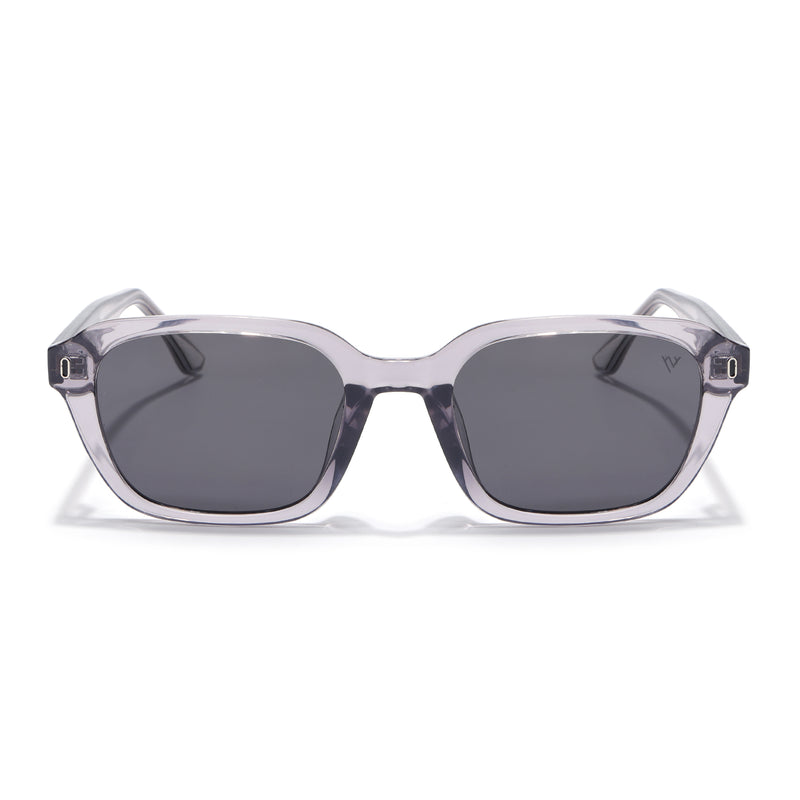 Wayfarer Polarized Sunglasses for Men & Women (Black Lens | Dark Grey Frame - PMG7903)