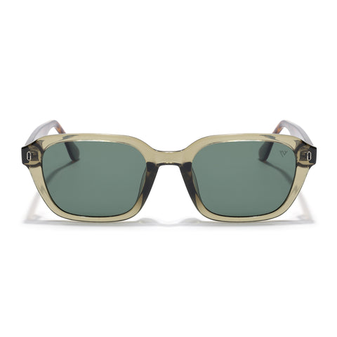 Wayfarer Polarized Sunglasses for Men & Women (Green Lens | Green Frame - PMG7906)