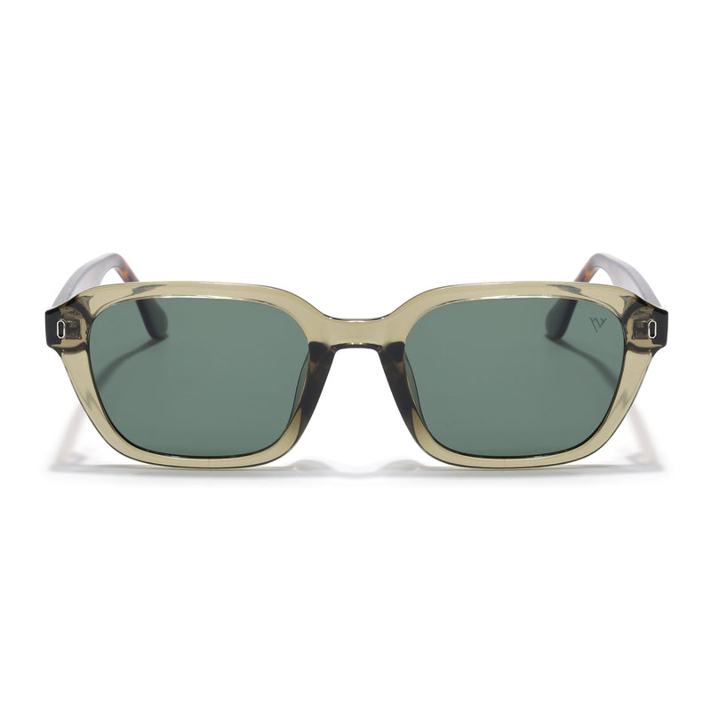Wayfarer Polarized Sunglasses for Men & Women (Green Lens | Green Frame - PMG7906)