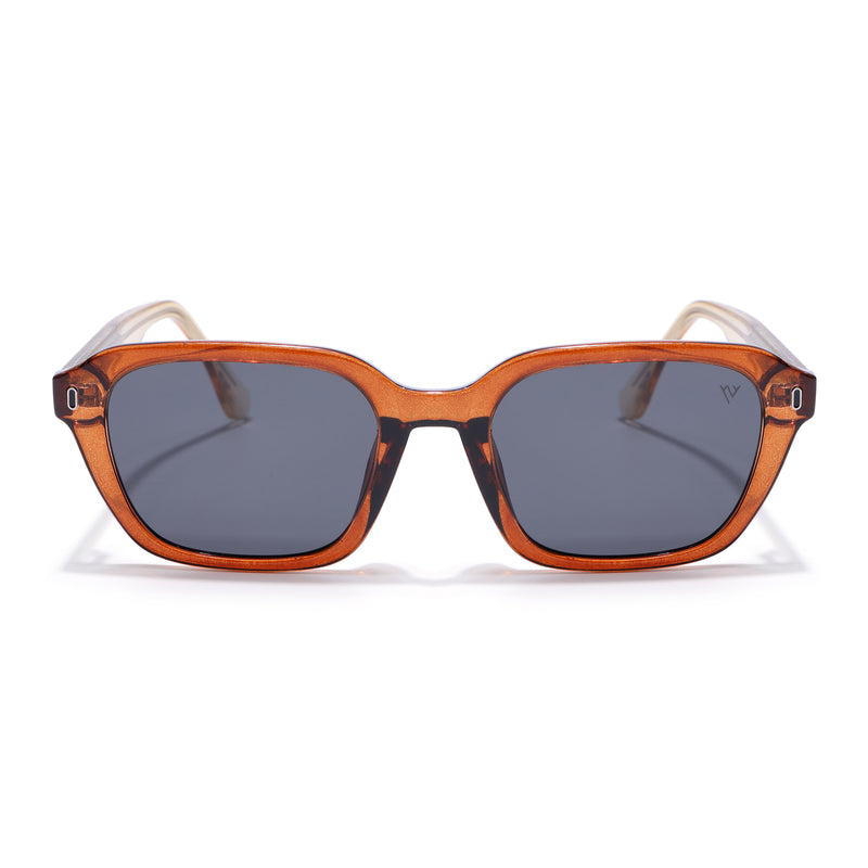 Wayfarer Polarized Sunglasses for Men & Women (Black Lens | Orange Frame - PMG7907)