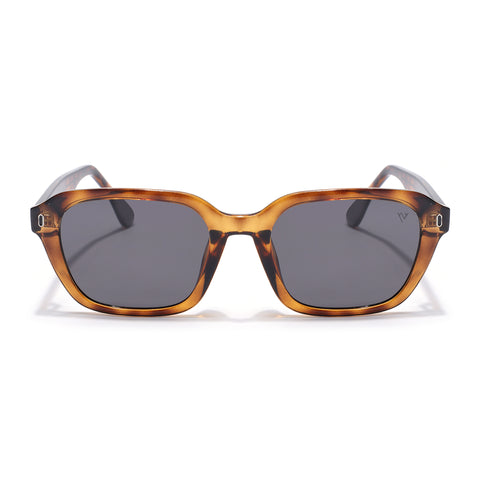 Wayfarer Polarized Sunglasses for Men & Women (Black Lens | Demi Brown Frame - PMG7908)
