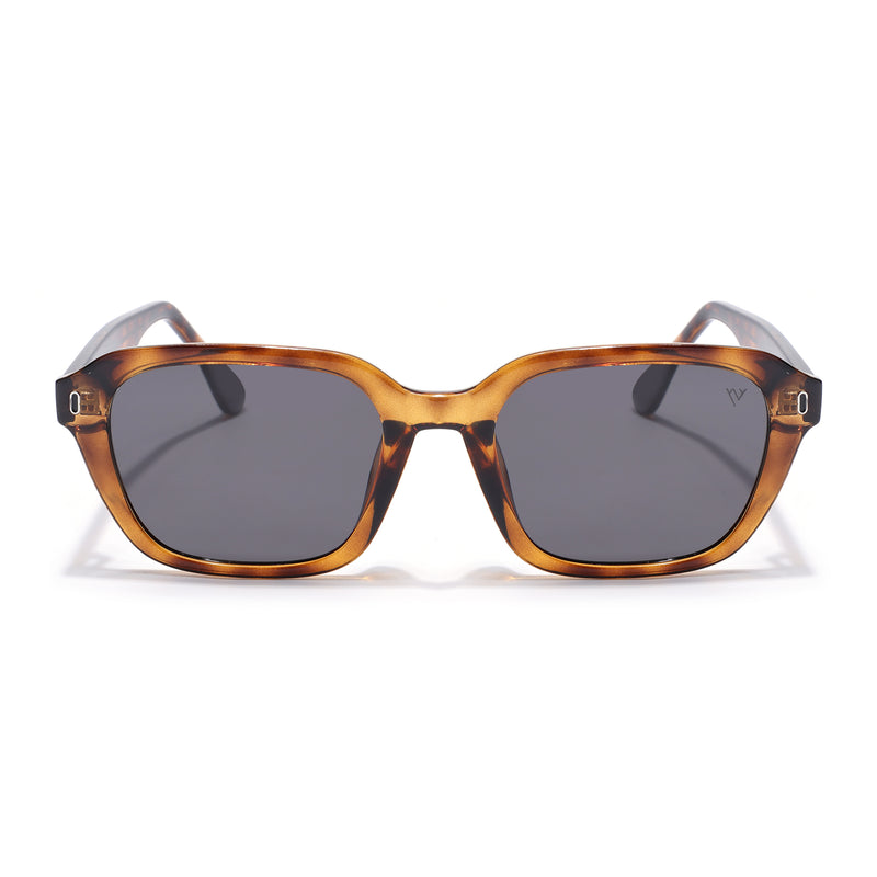 Wayfarer Polarized Sunglasses for Men & Women (Black Lens | Demi Brown Frame - PMG7908)