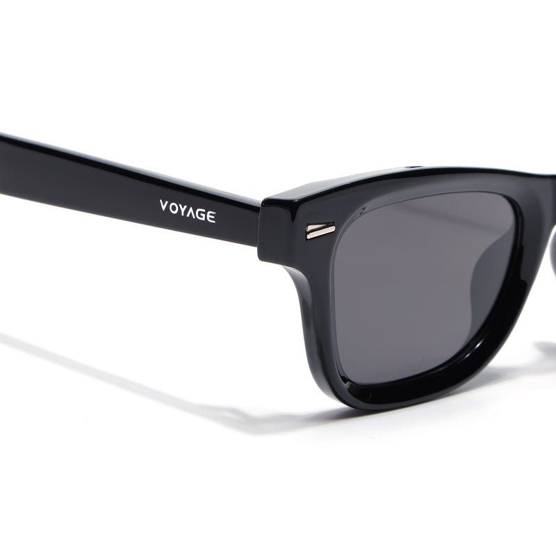 Wayfarer Polarized Sunglasses for Men & Women (Black Lens | Black Frame - PMG7883)