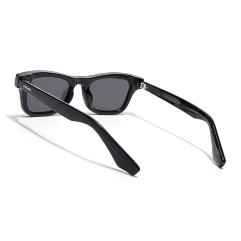 Wayfarer Polarized Sunglasses for Men & Women (Black Lens | Black Frame - PMG7883)