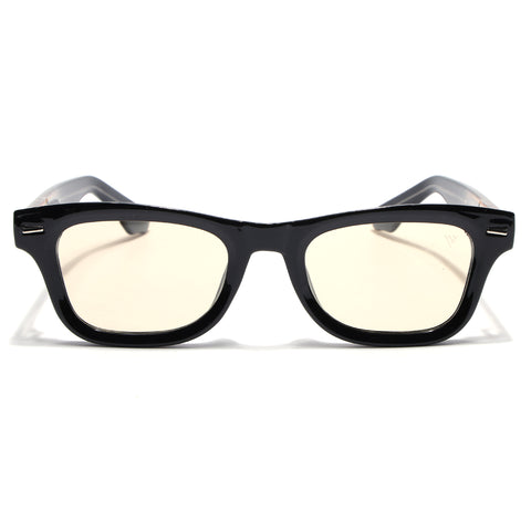 Wayfarer Polarized Sunglasses for Men & Women (Light Brown Lens | Black Frame - PMG7884)