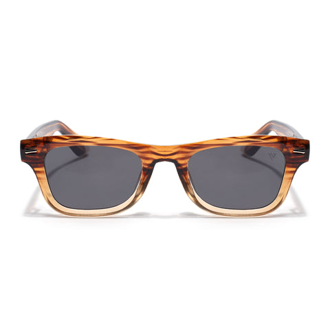 Wayfarer Polarized Sunglasses for Men & Women (Black Lens | Brown Frame - PMG7886)