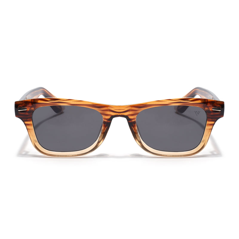 Wayfarer Polarized Sunglasses for Men & Women (Black Lens | Brown Frame - PMG7886)