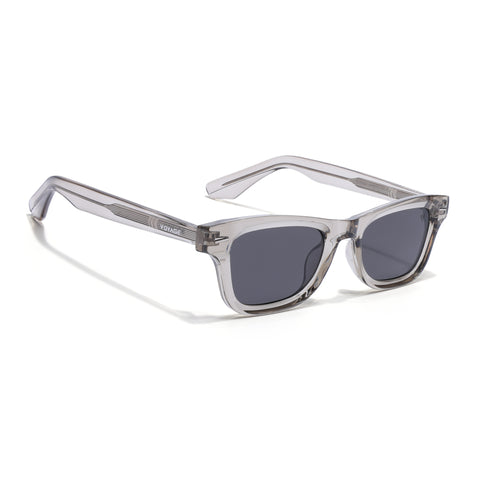 Wayfarer Polarized Sunglasses for Men & Women (Black Lens | Grey Frame - PMG7888)