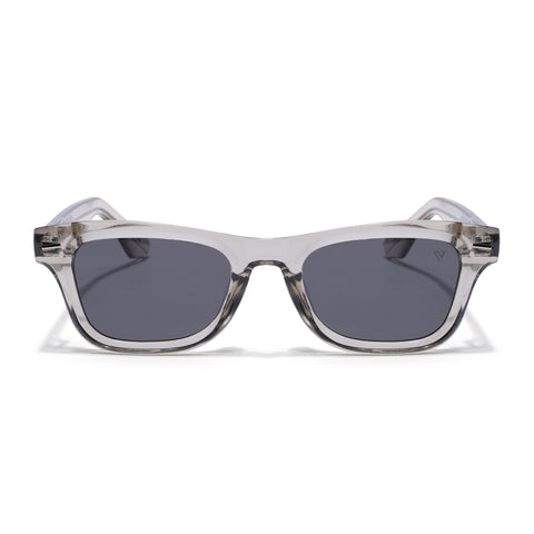 Wayfarer Polarized Sunglasses for Men & Women (Black Lens | Grey Frame - PMG7888)