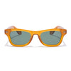 Wayfarer Polarized Sunglasses for Men & Women (Green Lens | Orange Frame - PMG7889)
