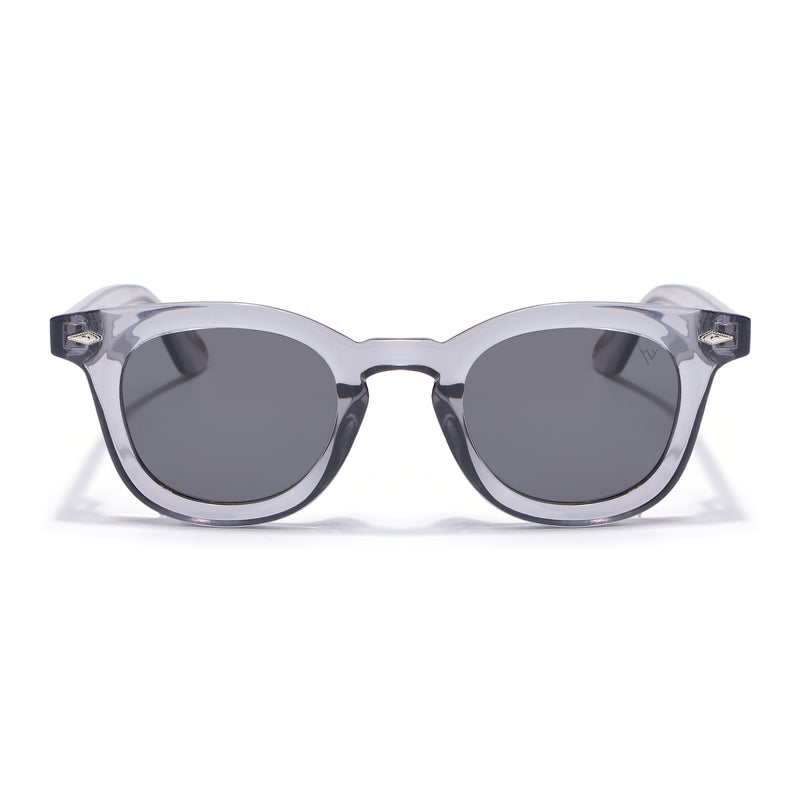 Wayfarer Polarized Sunglasses for Men & Women (Black Lens | Grey Frame - PMG7985)