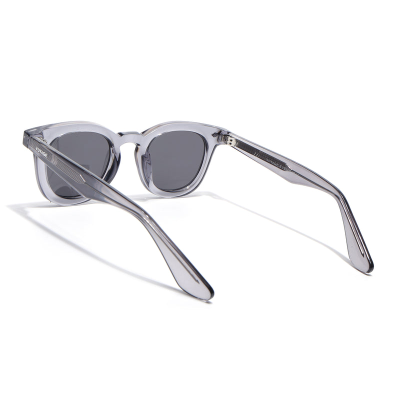 Wayfarer Polarized Sunglasses for Men & Women (Black Lens | Grey Frame - PMG7985)