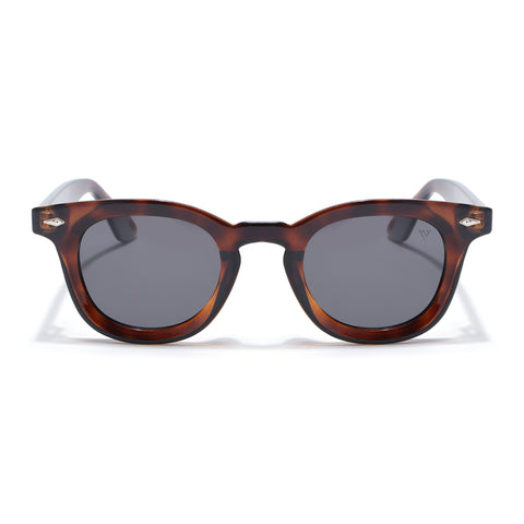 Wayfarer Polarized Sunglasses for Men & Women (Black Lens | Demi Brown Frame - PMG7986)