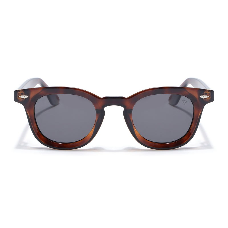 Wayfarer Polarized Sunglasses for Men & Women (Black Lens | Demi Brown Frame - PMG7986)