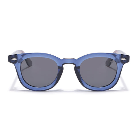 Wayfarer Polarized Sunglasses for Men & Women (Black Lens | Blue Frame - PMG7987)